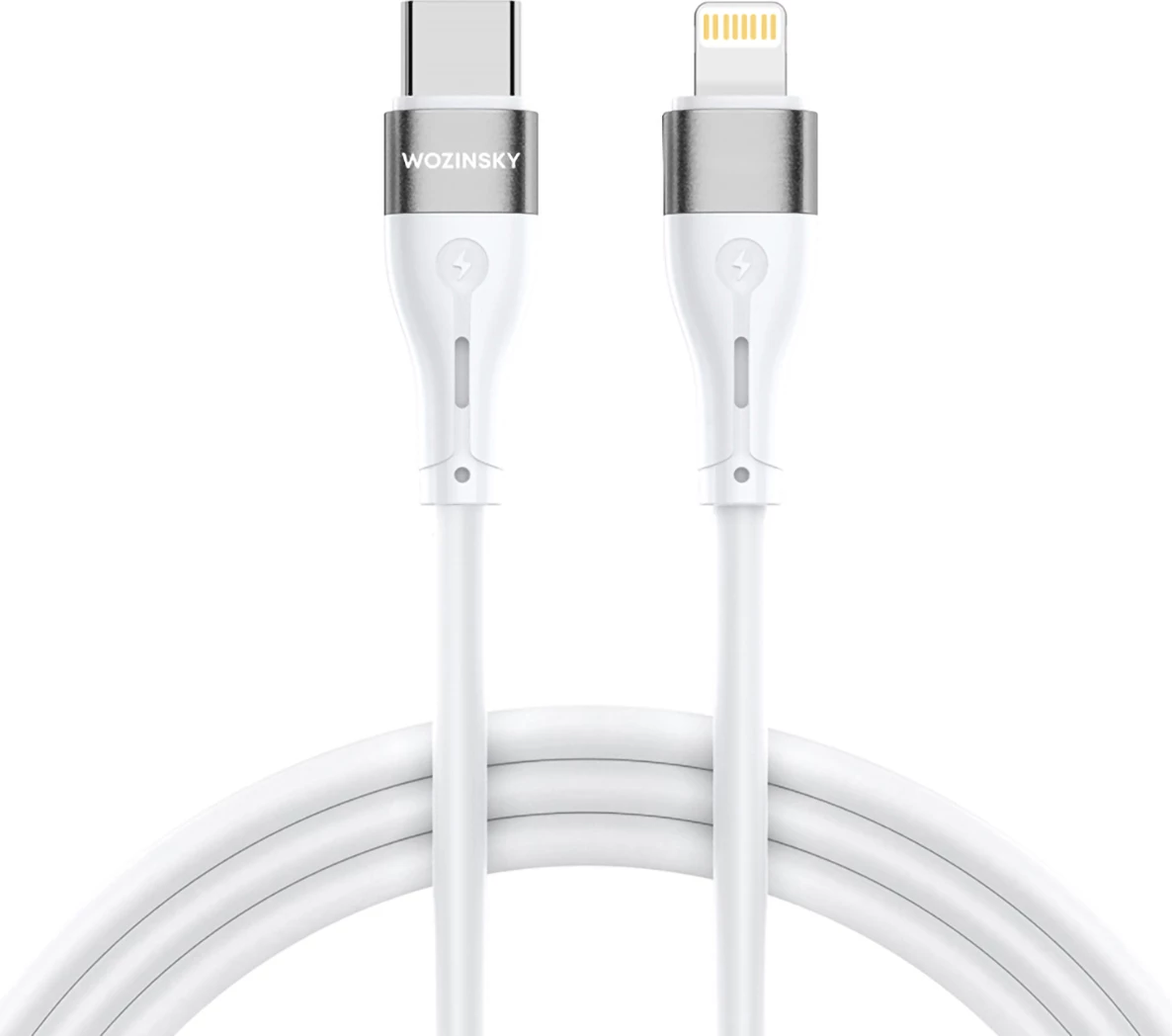 Kabllo Wozinsky WSTCL2, Lightning/USB-C, 2m, 27W, e bardhë