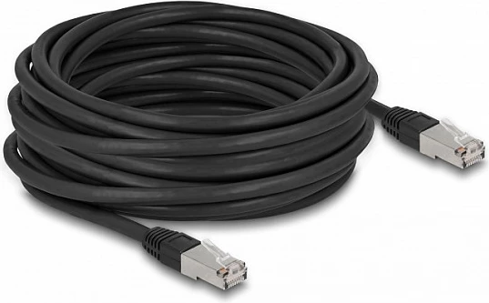Kabllo rrjeti DeLOCK Cat6a S/FTP 10 m, RJ45-RJ45, për jashtë, e zezë