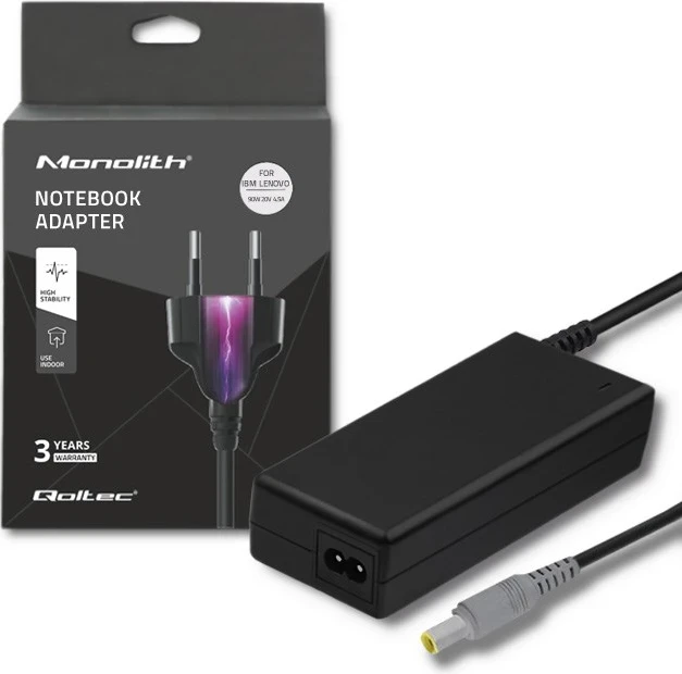 Adaptor i Fuqisë Qoltec 50093, 90 W, i Zi