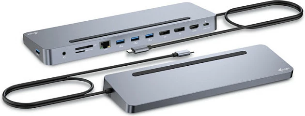 Docking station I-Tec USB-C Metal Ergonomic 3x 4K, 100W, argjendtë