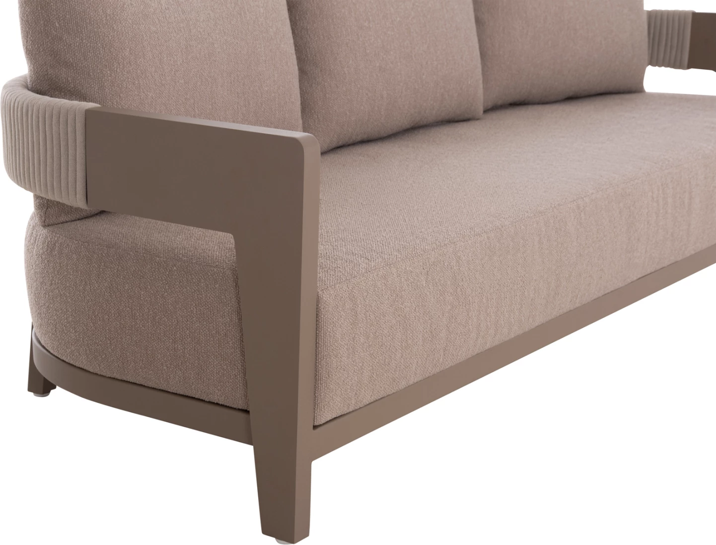 Sofa 3-vendëshe për terasë Absolution CD6511.02, alumin-litar, jastëkë bezhë, 240x80x82 cm