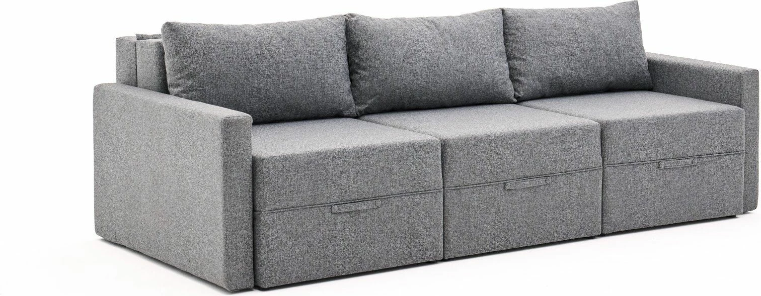 Divan-krevat treshe, Atelier del Sofa, Saros, gri