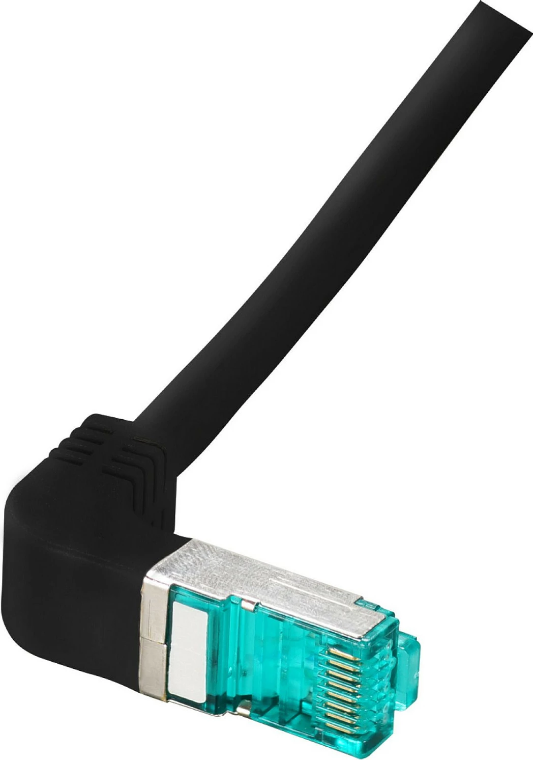 Kabllo rrjeti EFB Elektronik RJ45 Cat6A S/FTP 0.25m, LSZH, 90° e kënduar, e zezë