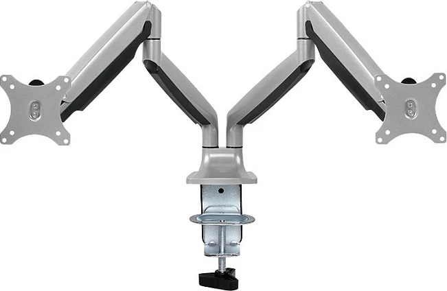 Mbajtës për dy monitorë LogiLink, 13"-32", alumin, sustë gazi, argjendtë/zi