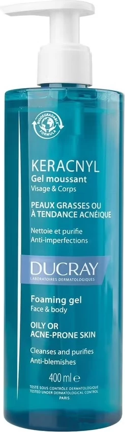 Xhel pastrues për fytyrë dhe trup DUCRAY Keracnyl unisex 400ml