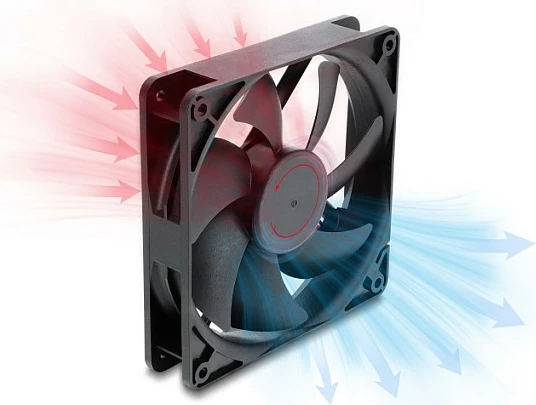 Ventilator kasë DeLOCK 120 x 120 x 25 mm, 48V DC, 2-pin, i zi