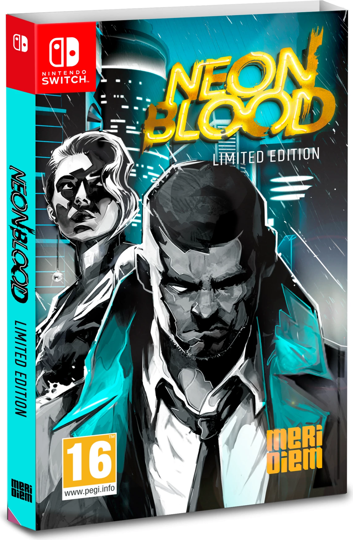 Lojë Nintendo Switch Meridiem Games Neon Blood Limited Edition, PEGI 16, set me art book + soundtrack digjital + city guide