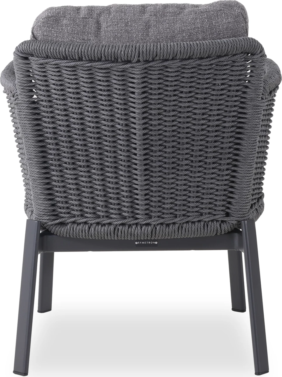 Karrige ngrënieje për jashtë, seri Destiny, alumin ngjyrë qymyr, jastëkë, ratan, 65x68x75.5-82H