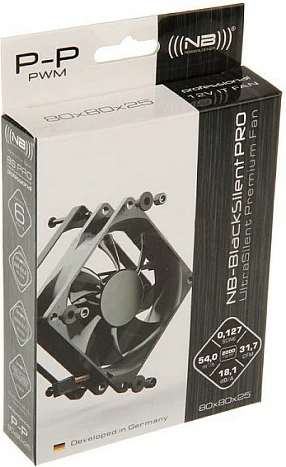 Ventilator kasë Noiseblocker BlackSilent Pro P-P, 80mm, PWM, i zi