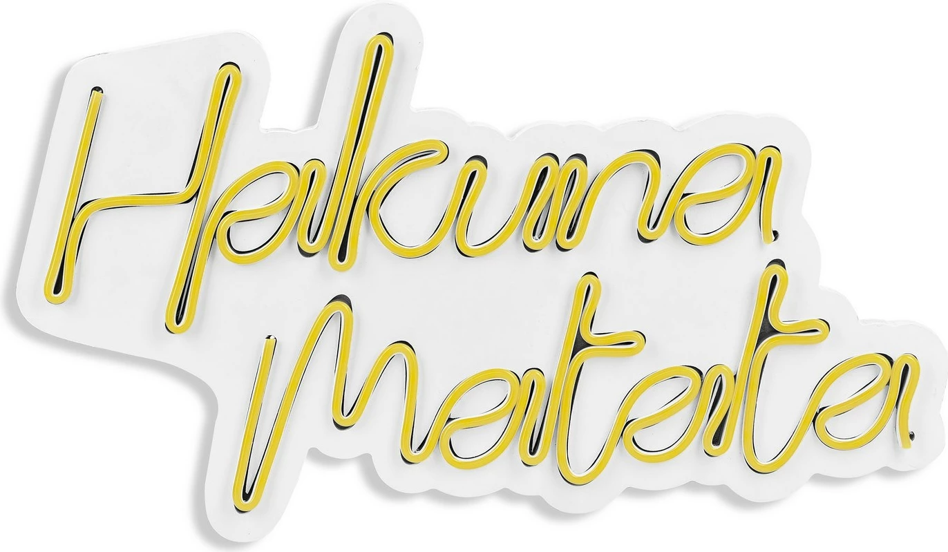 Dritë dekorative LED në mur, Hakuna Matata, plastike, ngjyrë e verdhë