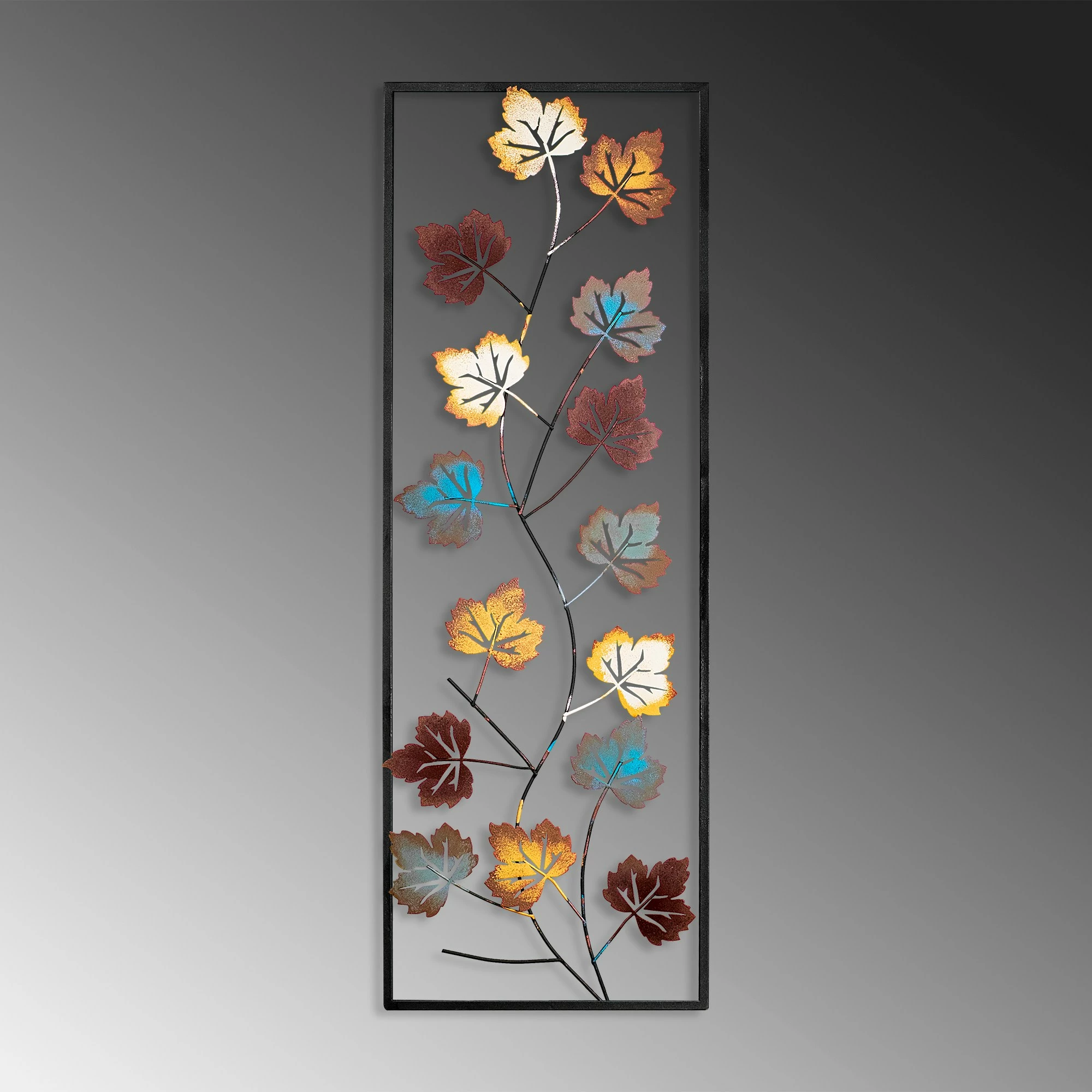 Aksesor dekorativ metalik për mur, Wallity, Platane, shumëngjyrësh, 32x90cm