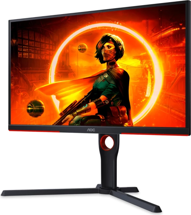 Monitor gaming AOC 25G3ZM/BK 24.5\" FHD VA 240Hz 1ms, i zi me detaje të kuqe
