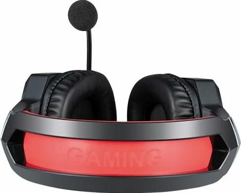 Kufje gaming Savio Forge, me mikrofon, me kabllo, 3.5 mm + USB, ndriçim i kuq