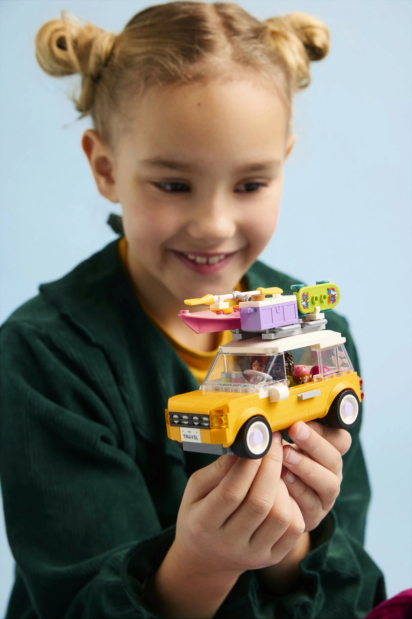 Set ndërtimi LEGO Friends 42659, veturë udhëtimi, 220 copë, e verdhë