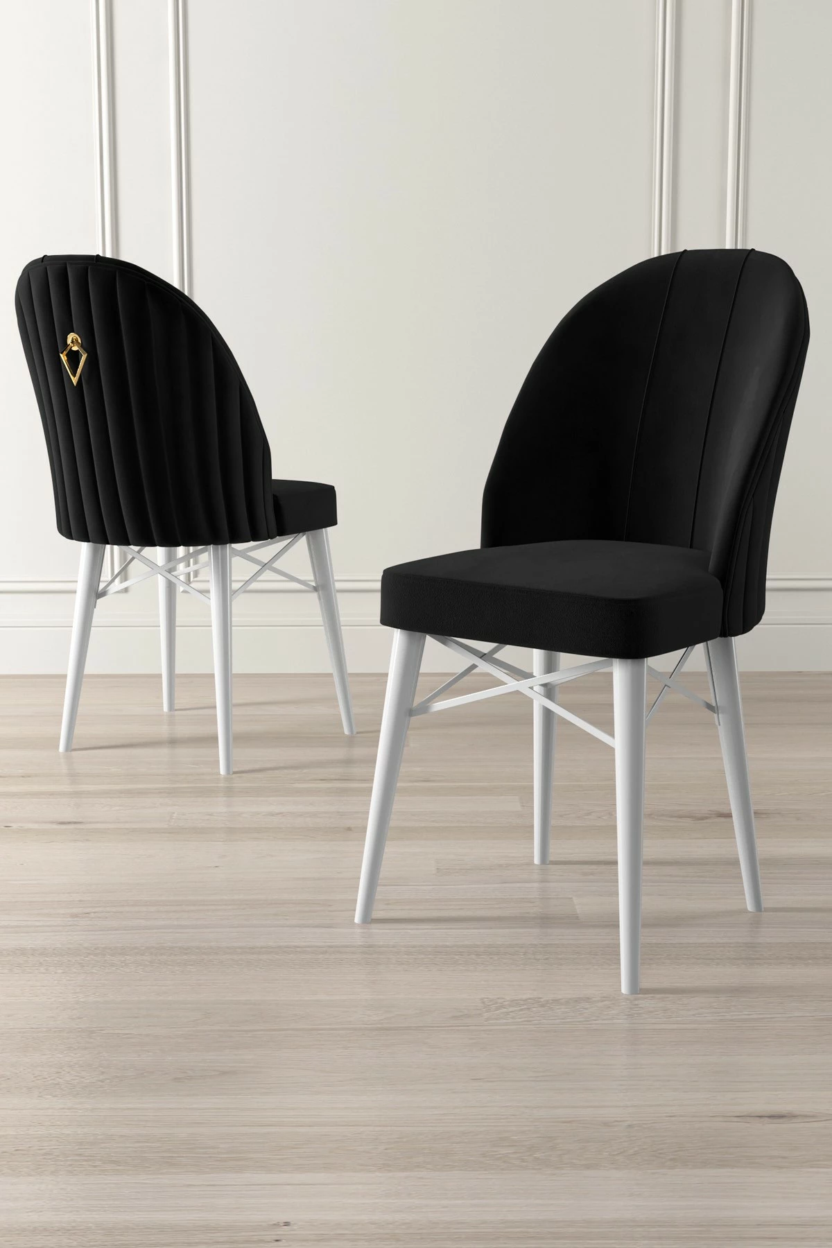 Set karrigesh (6 copë) Hanah Home, Ritim, e zezë, e bardhë