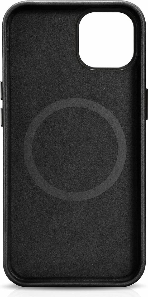 Mbështjellës iCarer Oil Wax Premium Leather për iPhone 14 Plus me MagSafe, i zi