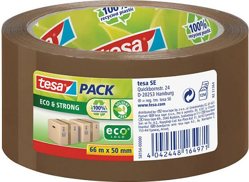 Shirit paketimi Tesa tesapack 58154-00000-00, 66 m x 50 mm, ECO & Strong, kafe