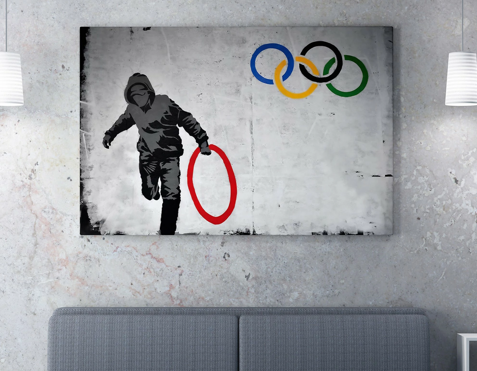 Pikturë dekorative në kanavacë, Banksy, shumëngjyrëshe, WY118, 50x70cm