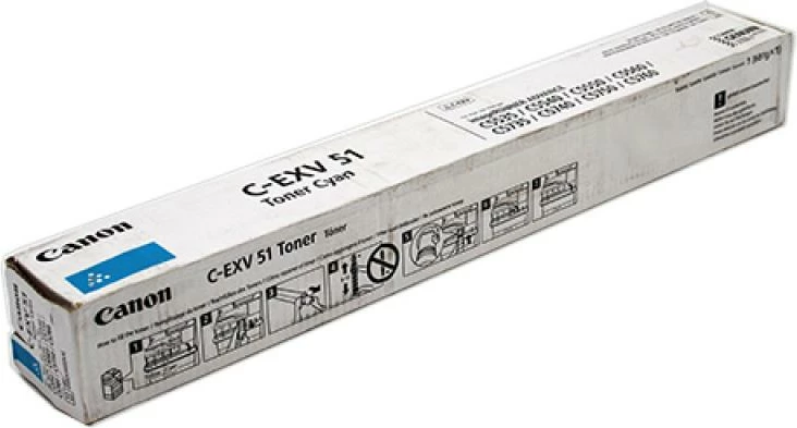 Toner Canon C-EXV 51, rendiment deri 24,000 faqe, P/N 0482C002, cyan