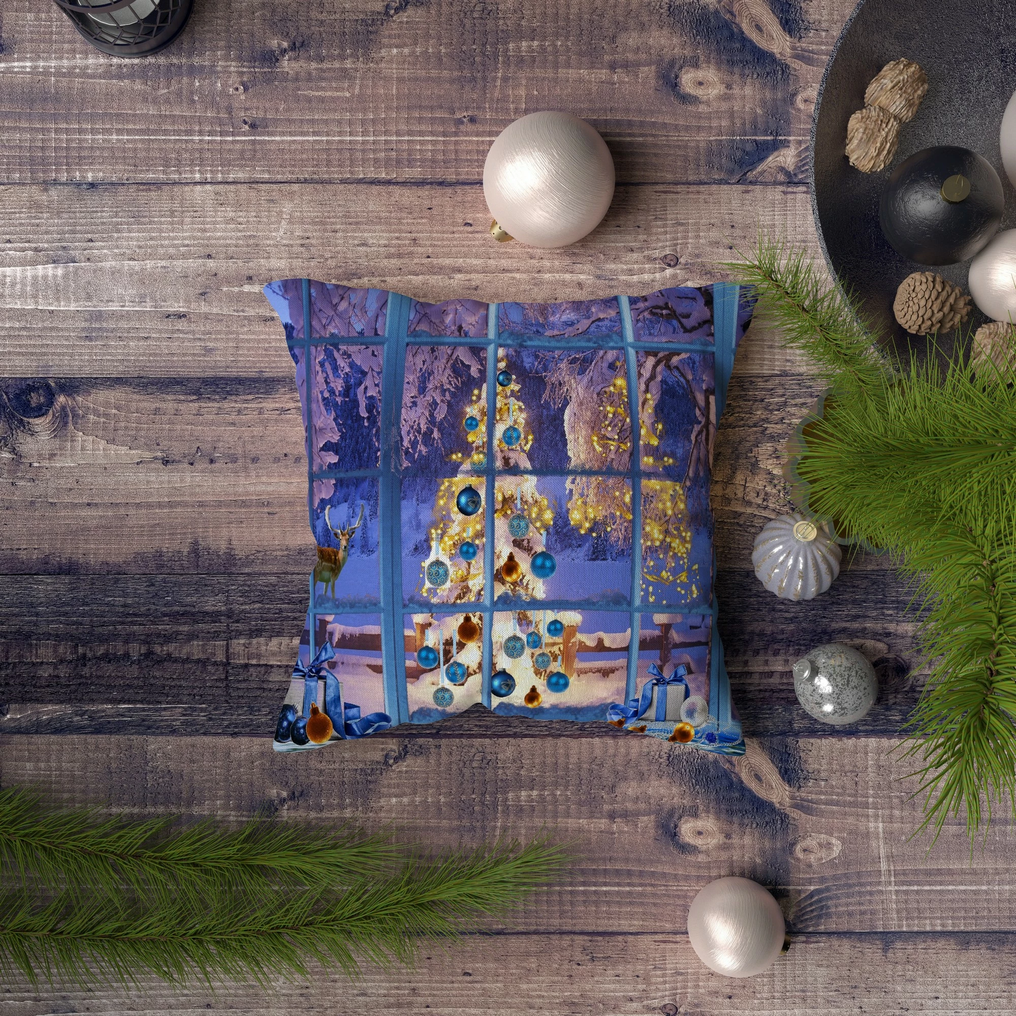 Jastëk dekorativ Aberto Design, NYXMAS050, shumëngjyrësh, 43x43cm