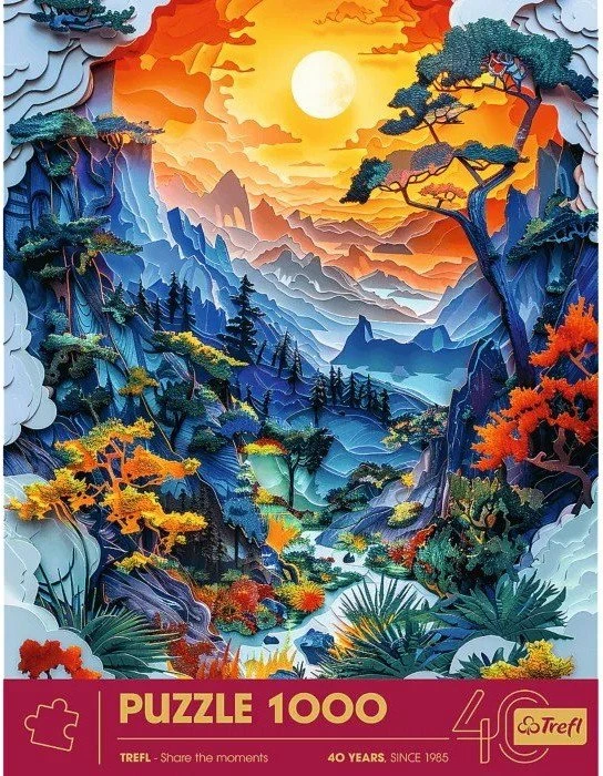 Puzzle Trefl Valley 40045, edicion 40 vjetori, efekt 3D, 1000 copë, 68.3 x 48 cm