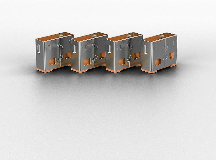 Bllokues porte USB-A LINDY, set 4 copë me çelës, portokalli