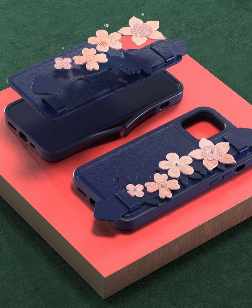 Mbështjellës Kingxbar Sweet Series për iPhone 12 mini, me kristale Swarovski, Kaltër