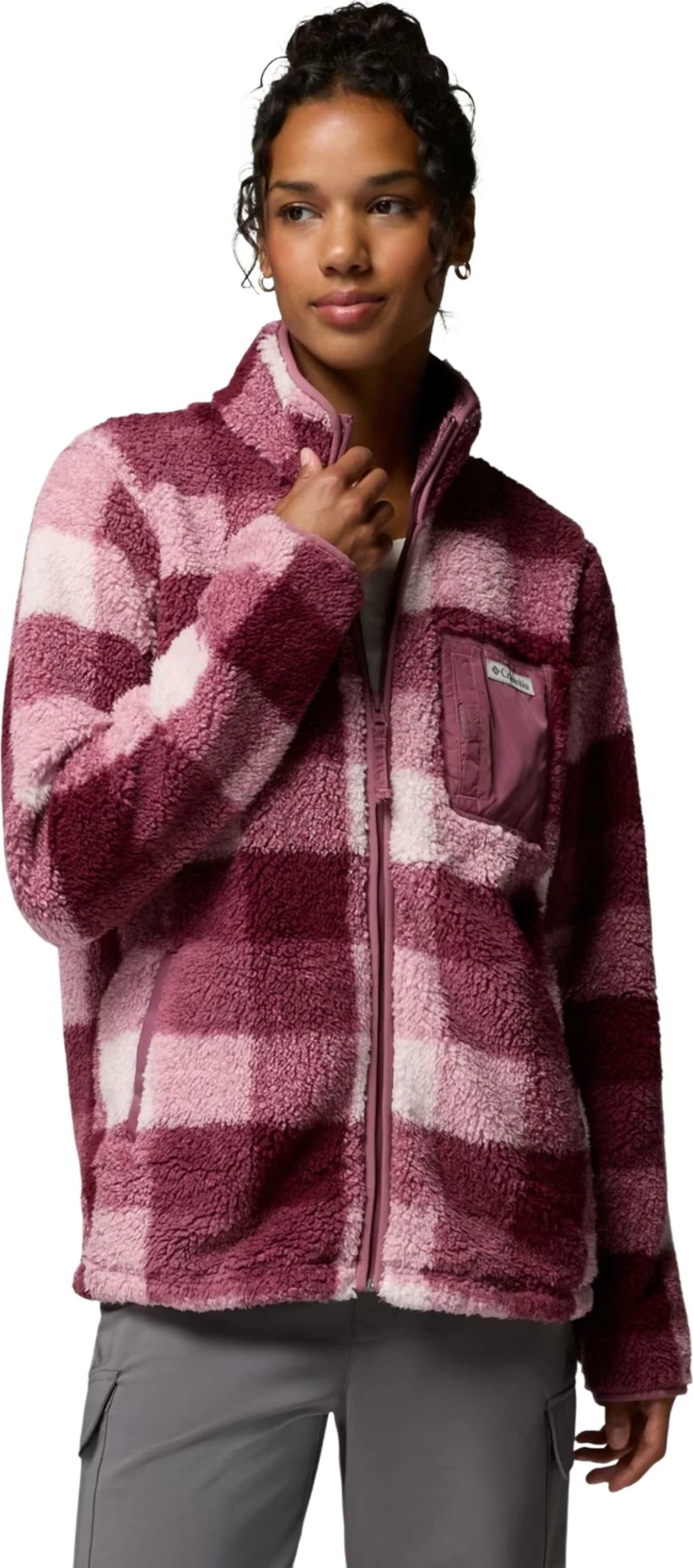 Duks për meshkuj Columbia West Bend Print Full Zip II 2085854, rozë antike