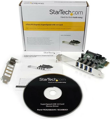 Kartë PCIe StarTech PEXUSB3S4V, 4x USB 3.0/USB 3.2 Gen 1, UASP, SATA Power