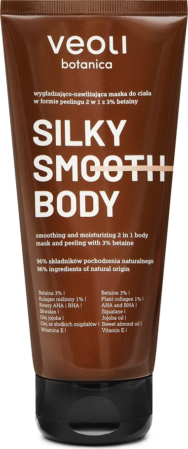 Maskë trupi peeling Veoli Botanica Silky Smooth Body Smoothing and Moisturizing për femra 180ml