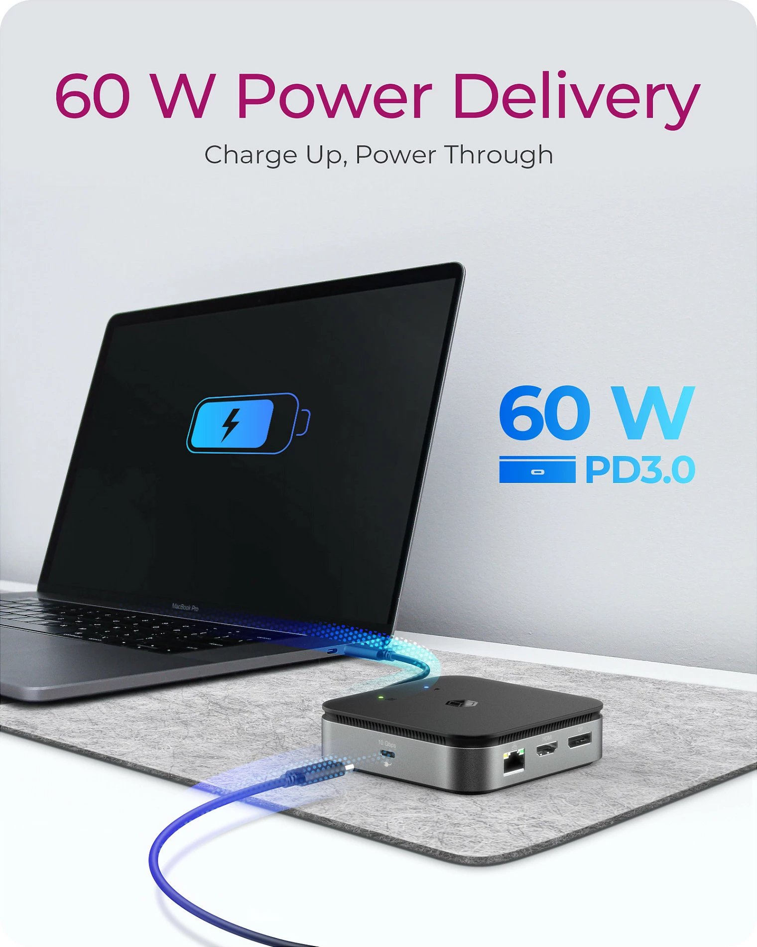 Docking station ICY BOX IB-DK8801-TB, USB4, 7 porte, 60W, anthracite