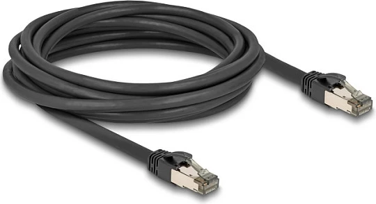 Kabllo rrjeti DeLOCK Cat6A U/FTP, 5m, ultra fleksibile, me mbështjellës metalik, e zezë