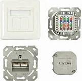 Prizë muri rrjeti Synergy21 S216358, 2x RJ-45, Cat 6a, 80x80 mm, e bardhë