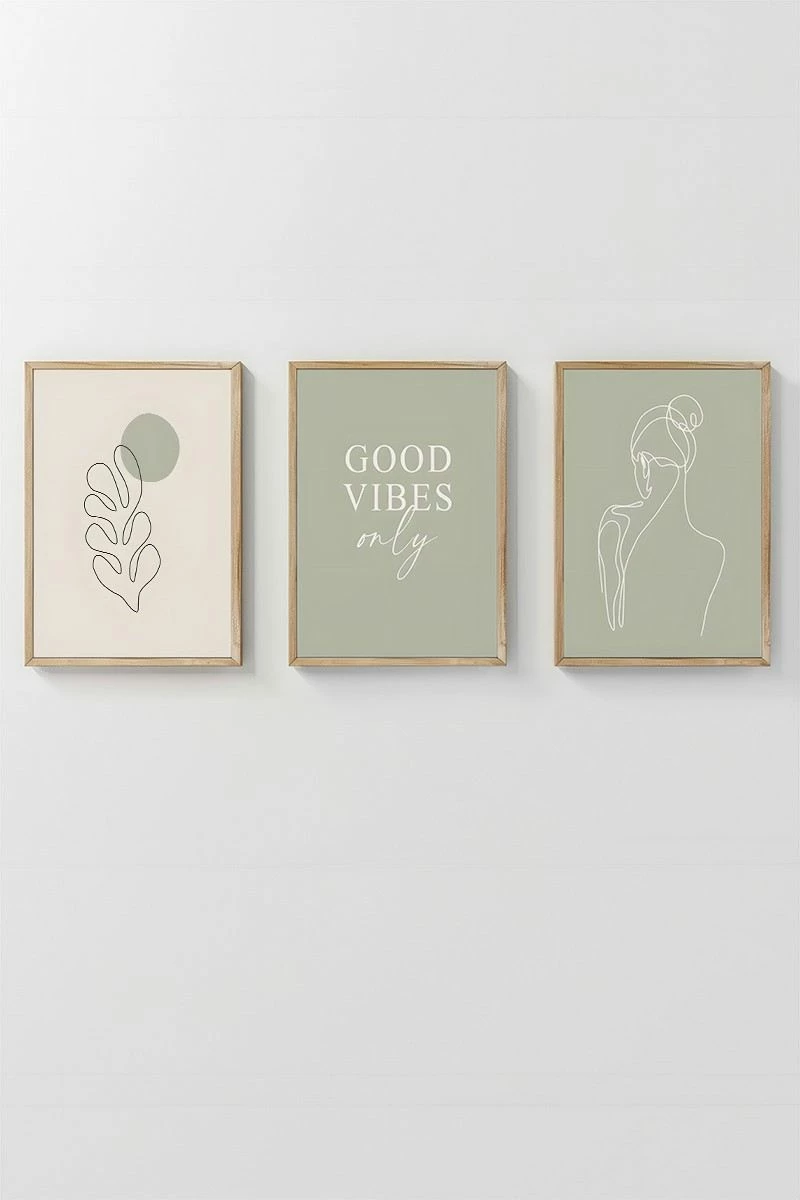 Pikturë dekorative me kornizë (3 copë), Wallity, Artsycllct13