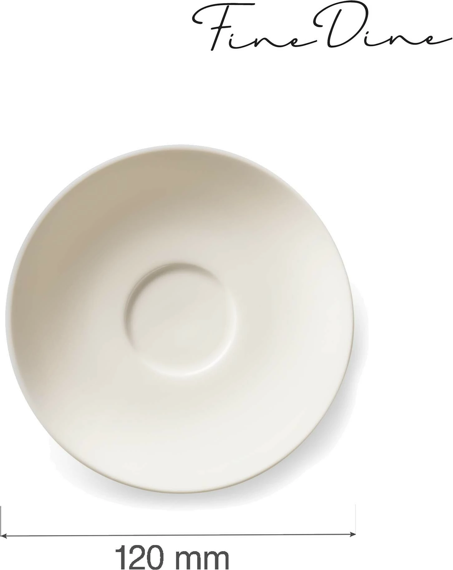 Pjatëz Fine Dine Crema 120 mm, krem, set 6 copë