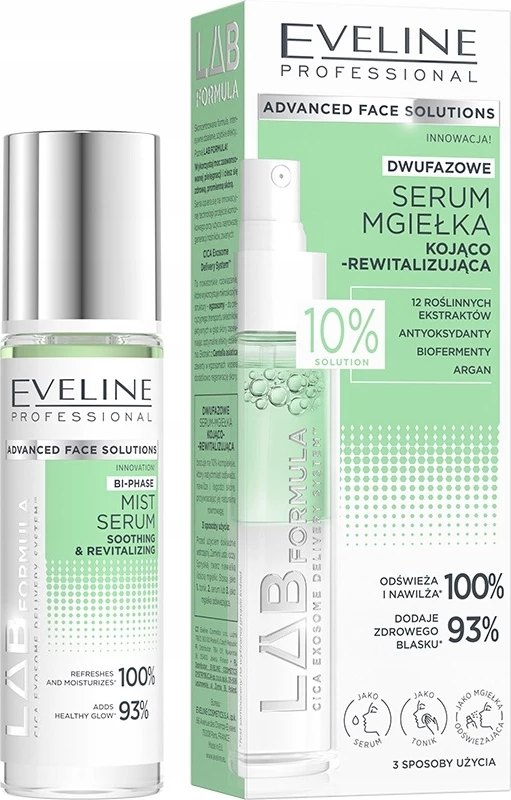 Serum-mist për fytyrë Eveline Cosmetics Lab Formula Two-Phase Soothing-Rejuvenating për femra 30ml