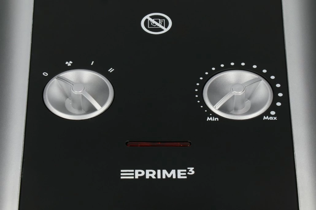 Nxehtëse me ventilator PRIME3 SFH81SL 1500W me element qeramik PTC, 2 nivele 1500/750W, termostat, gri