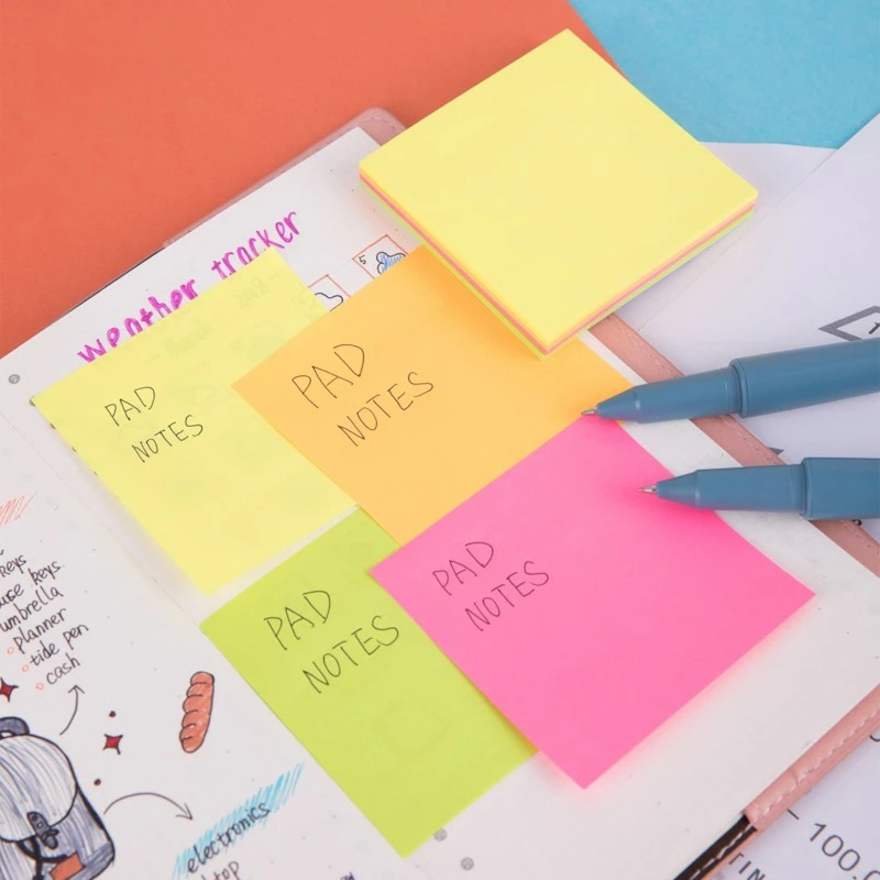 Deli Postit 76X76 100Fl Neon Mix 1/12 A02602