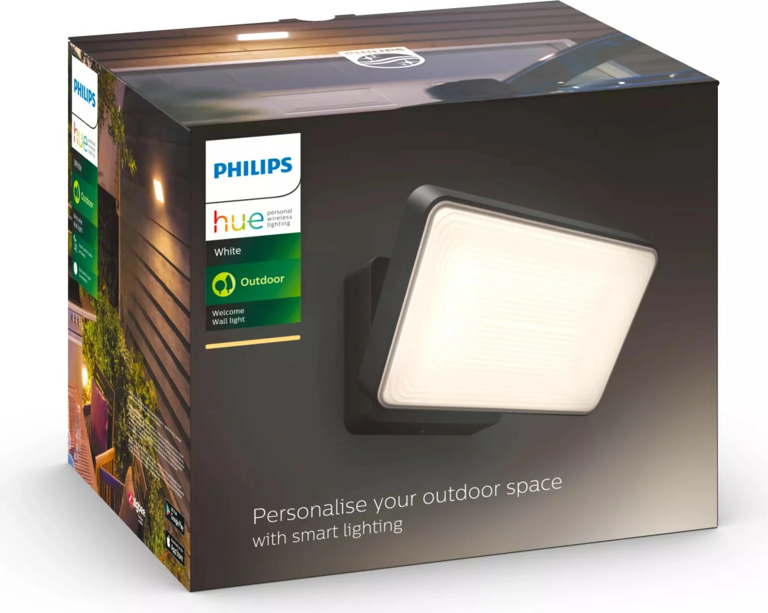 Dritë murale smart Philips Hue White Welcome Flutlicht, 2300lm, e zezë