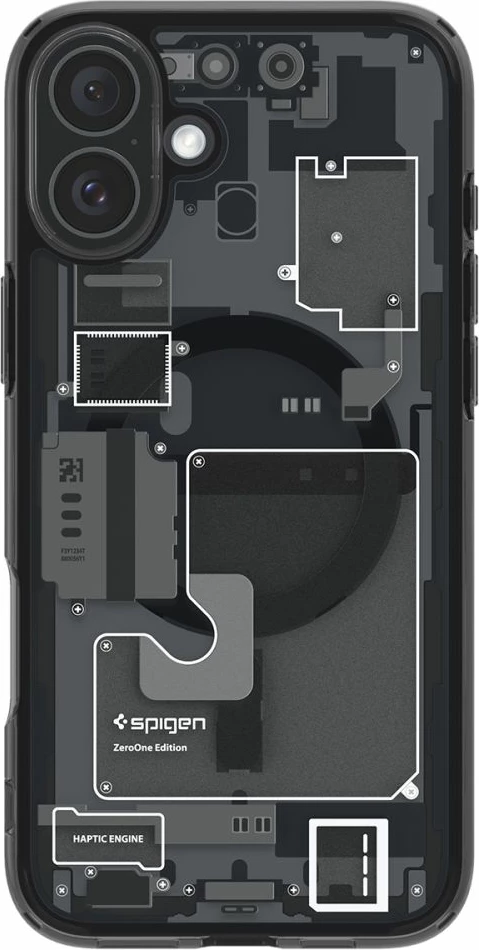 Mbështjellës, Spigen, Ultra Hybrid Zero One për iPhone 16, MagSafe, gri e errët