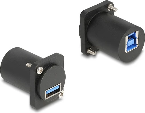 Modul USB DeLOCK D-Type, USB-A femër në USB-B femër, 5 Gbps, me vida, i zi
