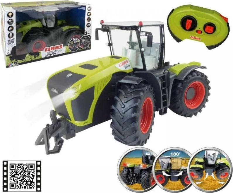 Traktor me telekomandë MALIK Claas Xerion 5000, 1:16, i zi/gjelbër