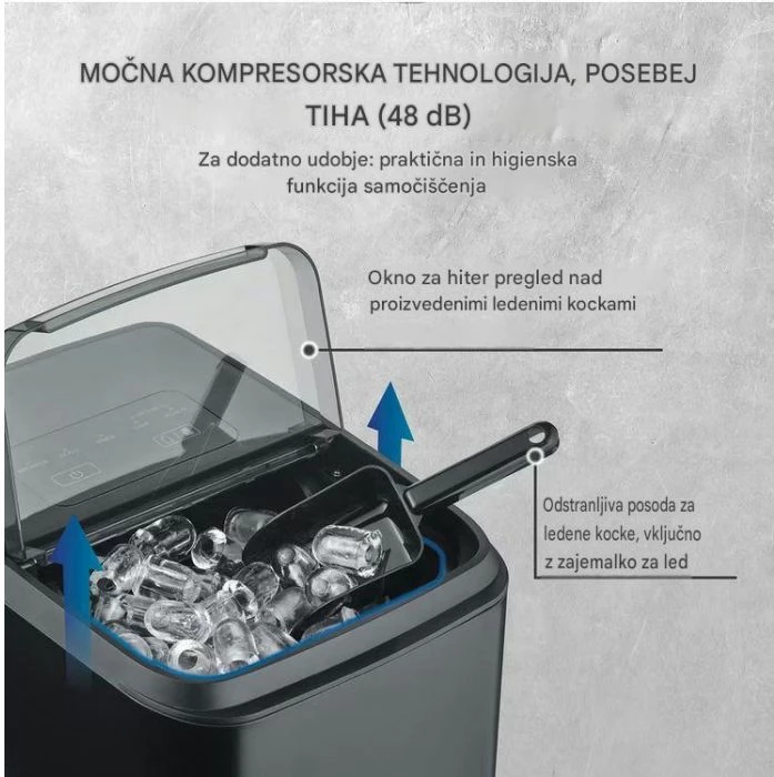 Aparat për kube akulli CASO Clear Ice Advanced 3403, kompresor, 8–12 min, 48 dB, i zi