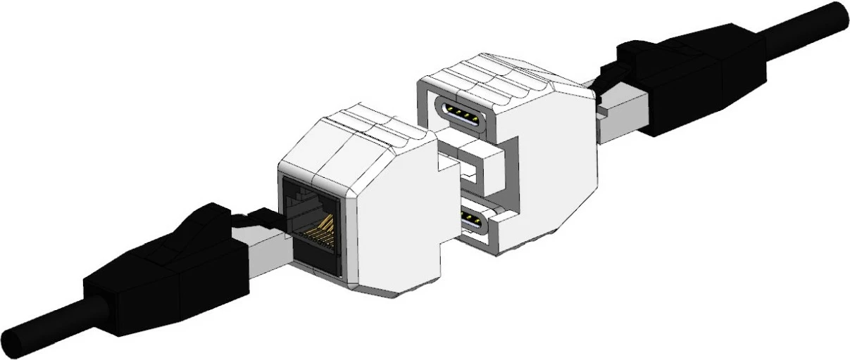 Kupplung ALLNET TP-TP CAT6A, 8-pol. RJ45, PoE, 50 copë, bardhë