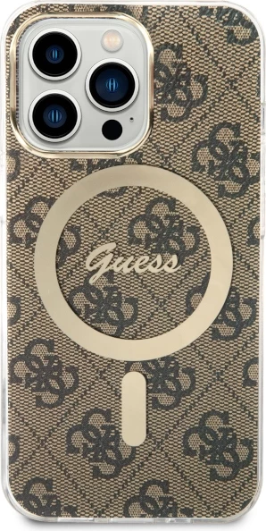 Mbështjellës Guess 4G MagSafe për iPhone 13/13 Pro 6.1", kafe