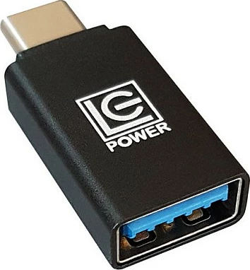 Adapter LC-Power LC-ADA-U31C, USB-C (mashkull) në USB-A (femër), alumin, i zi