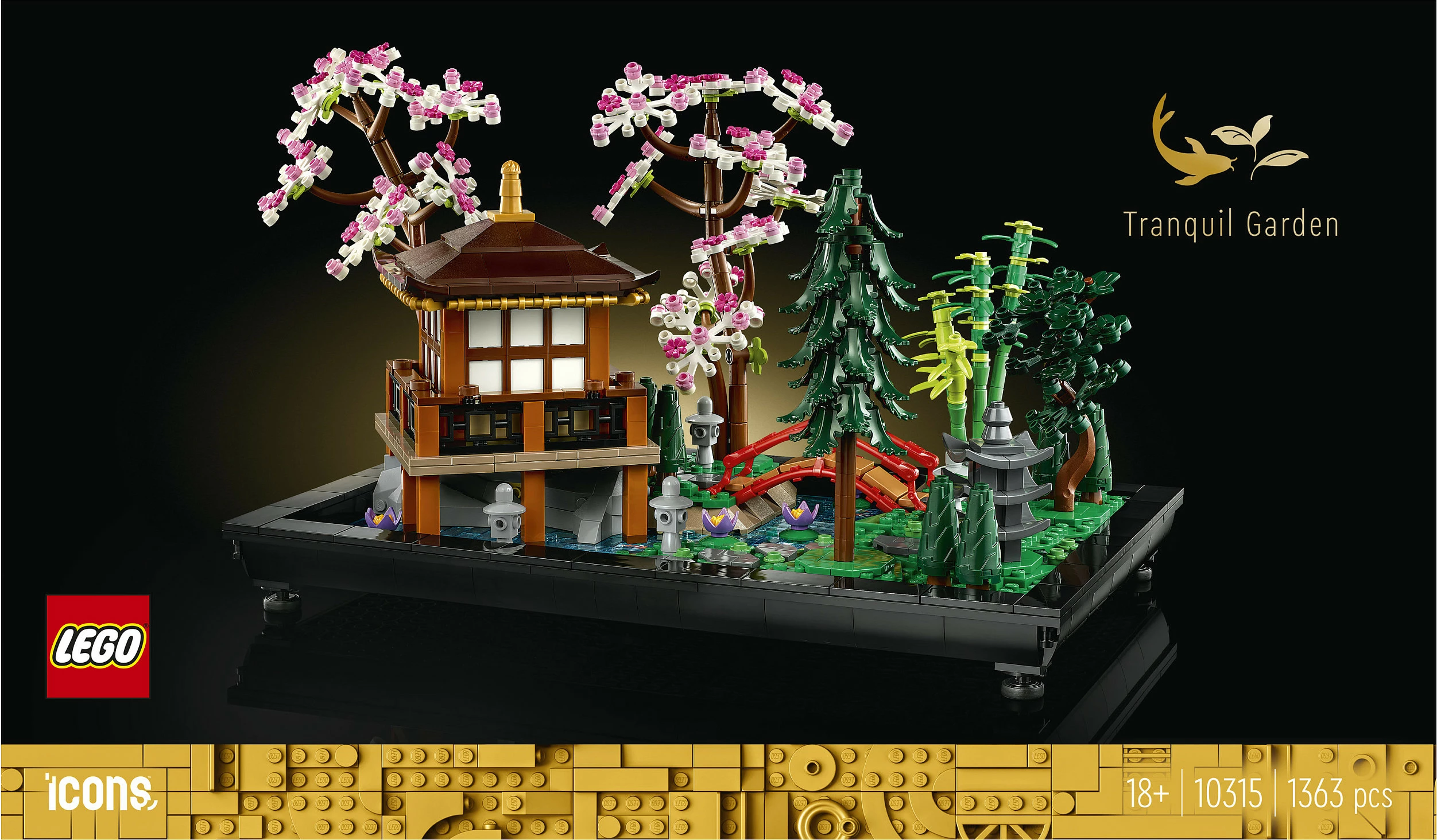 Set ndërtimi LEGO Tranquil Garden, 1363 pjesë, shumëngjyrësh