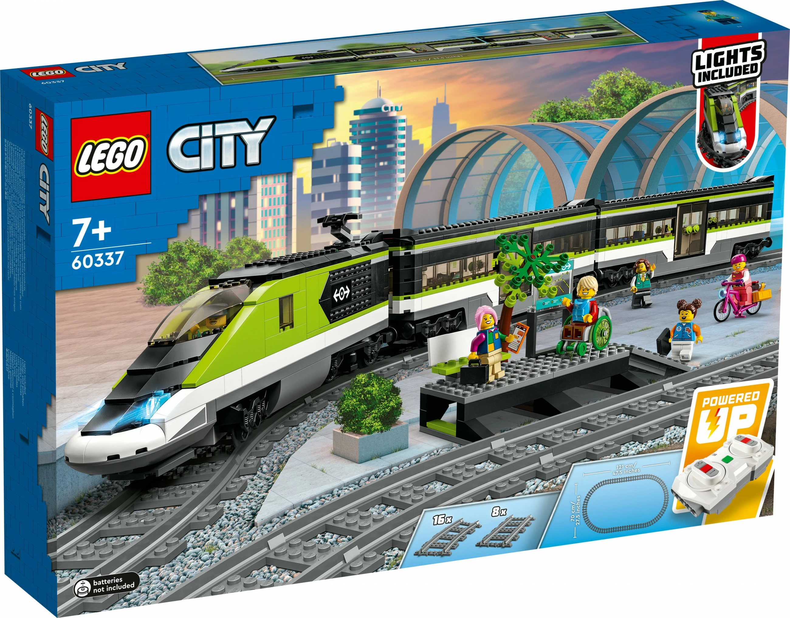 Set ndërtimi LEGO City Express Passenger Train, 7 vjeç e lart, plastik, 764 pjesë, shumëngjyrësh