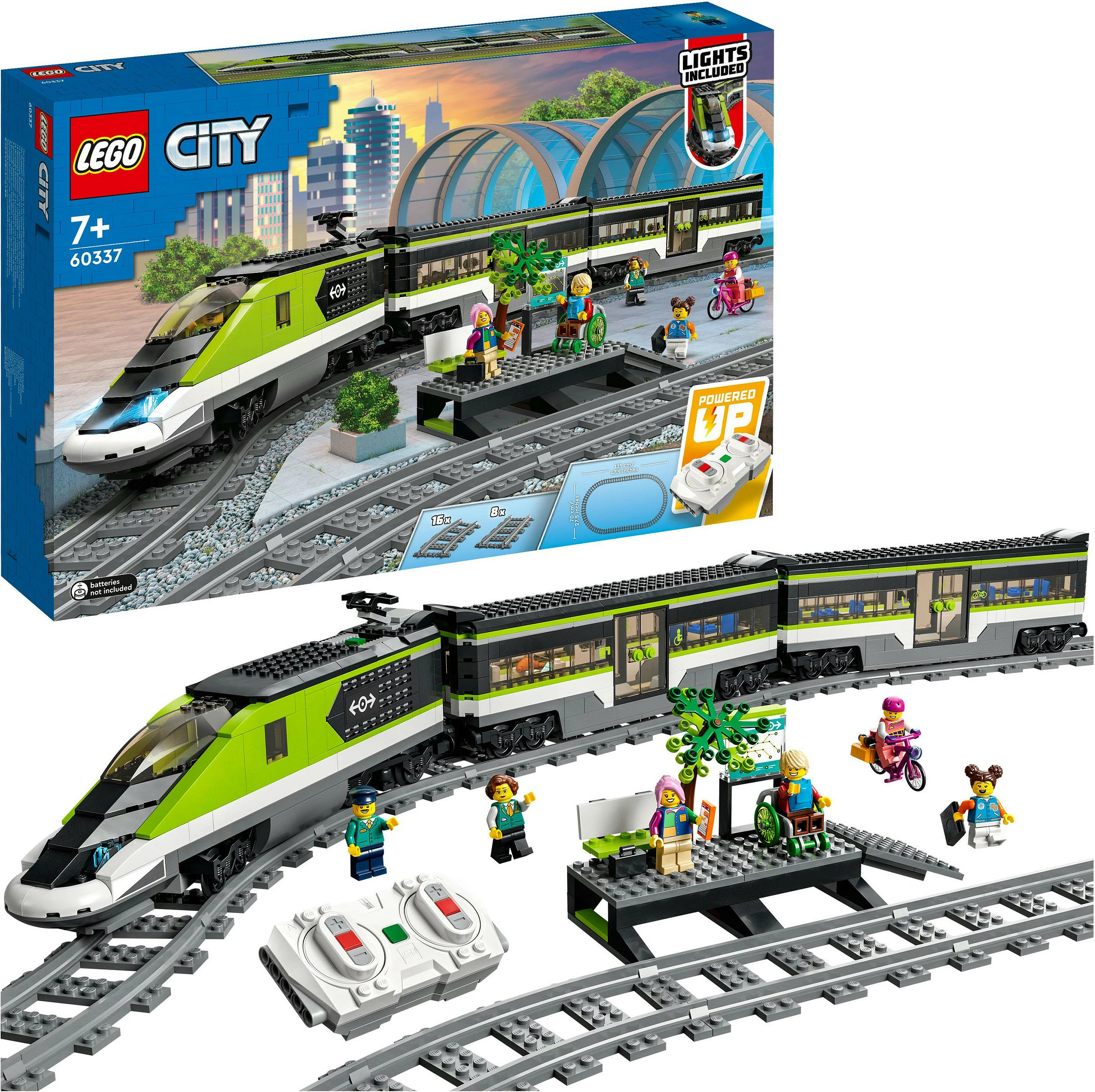 Set ndërtimi LEGO City Express Passenger Train, 7 vjeç e lart, plastik, 764 pjesë, shumëngjyrësh