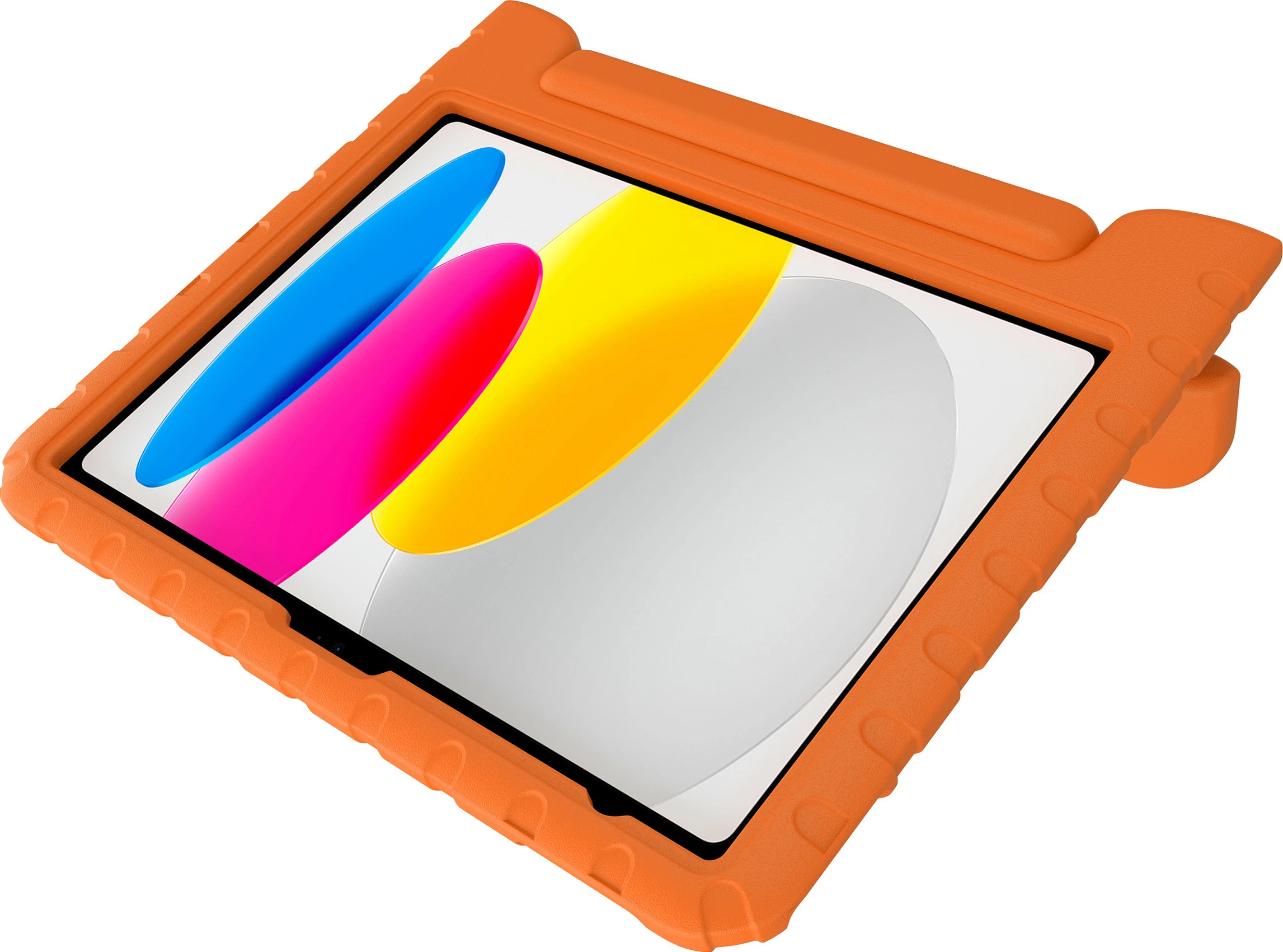 Mbështjellës për iPad DEQSTER Kids Case, për iPad 10./11. Gen 11", me xham mbrojtës 9H, stand & mbajtëse stilolapsi, portokalli
